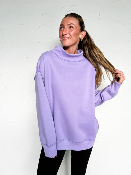 Mock Neck Sweatshirt - Lavender (PREORDER)