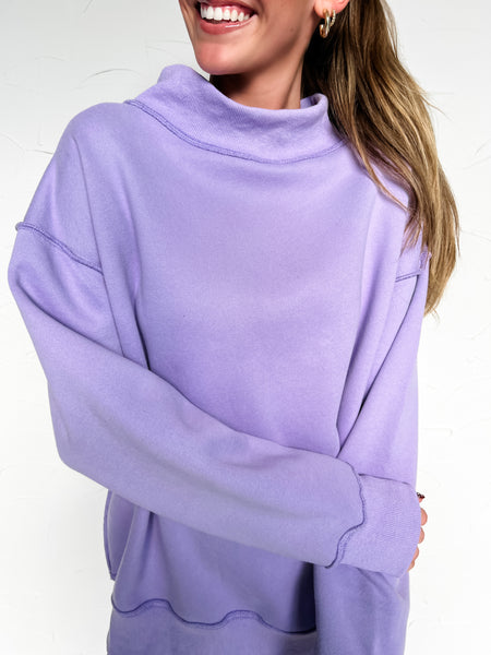 Mock Neck Sweatshirt - Lavender (PREORDER)