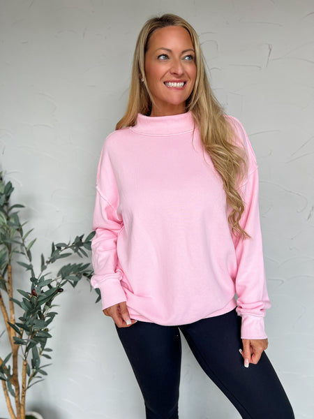Mock Neck Oversized Sweatshirt Pack of 6 - Pink