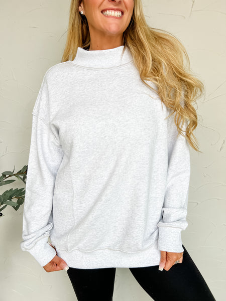 Mock Neck Oversized Sweatshirt Pack of 6 - Ash
