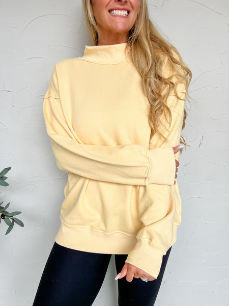 Mock Neck Oversized Sweatshirt Pack of 6 - Yellow