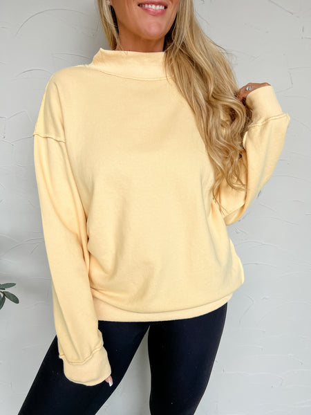 Mock Neck Oversized Sweatshirt Pack of 6 - Yellow