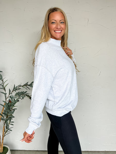 Mock Neck Oversized Sweatshirt Pack of 6 - Ash