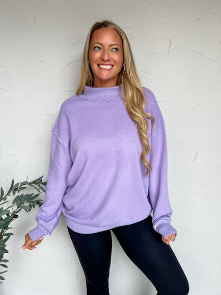 Mock Neck Oversized Sweatshirt Pack of 6 - Lavender