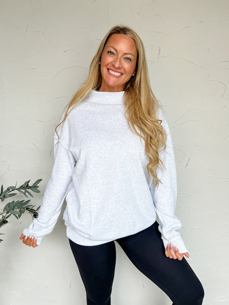 Mock Neck Oversized Sweatshirt Pack of 6 - Ash