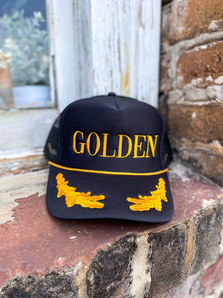 Golden Oak Leaves Foam Trucker