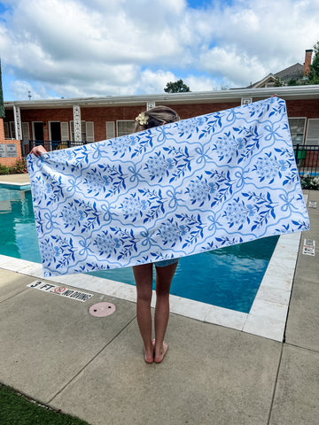 Blue Floral - Quick Dry Towel (PREORDER)